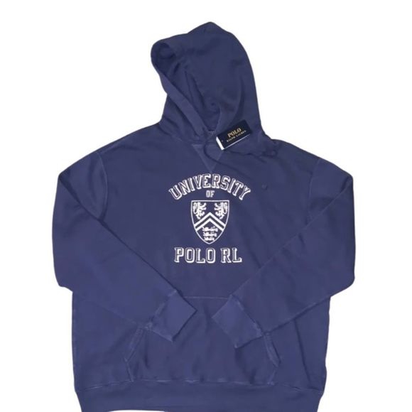 Polo Ralph Lauren Other - POLO RALPH LAUREN Big & Tall Blue University POLO Graphic Pullover Hoodie NWOT
